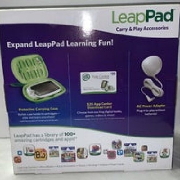 LEAPFROG LEAPPAD CARRY & PLAY ACCESSORIE SET CASE & PLUG~IN /APP CARD NEW - Picture 5 of 9